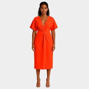 Ted Baker London Size S, Wrap Orange Midi Dress